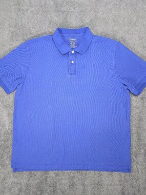 L.L. Bean Blue Polo Shirt Mens XL Traditional Fit Cotton Short Sleeve